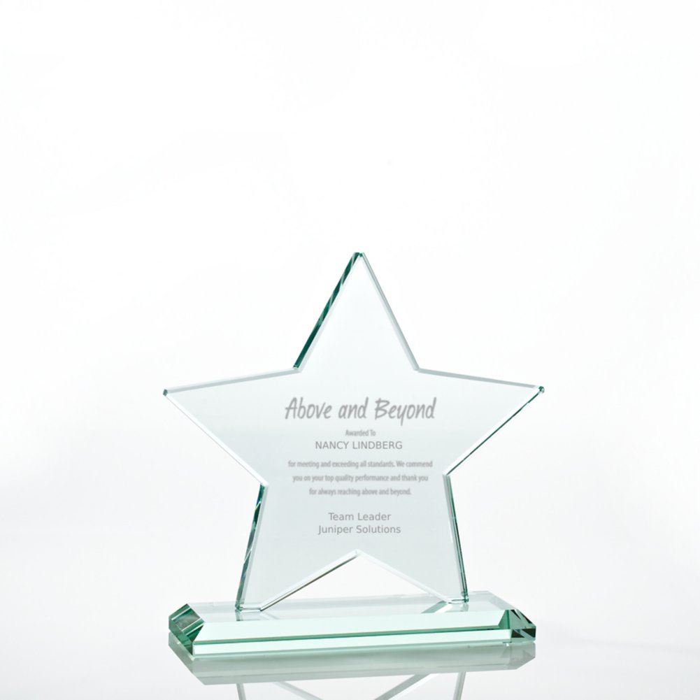 View larger image of Premium Jade Glass Trophy - Star